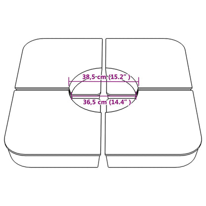 vidaXL 4 Piece Parasol Base Set for Cross Stand Parasol 100 kg PP