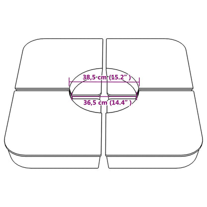 vidaXL 4 Piece Parasol Base Set for Cross Stand Parasol 100 kg PP