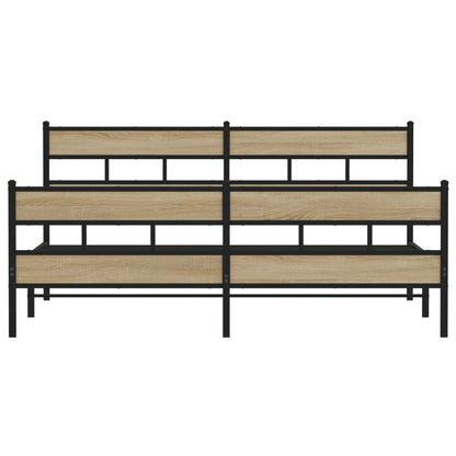vidaXL Metal Bed Frame without Mattress Sonoma Oak 183x213 cm