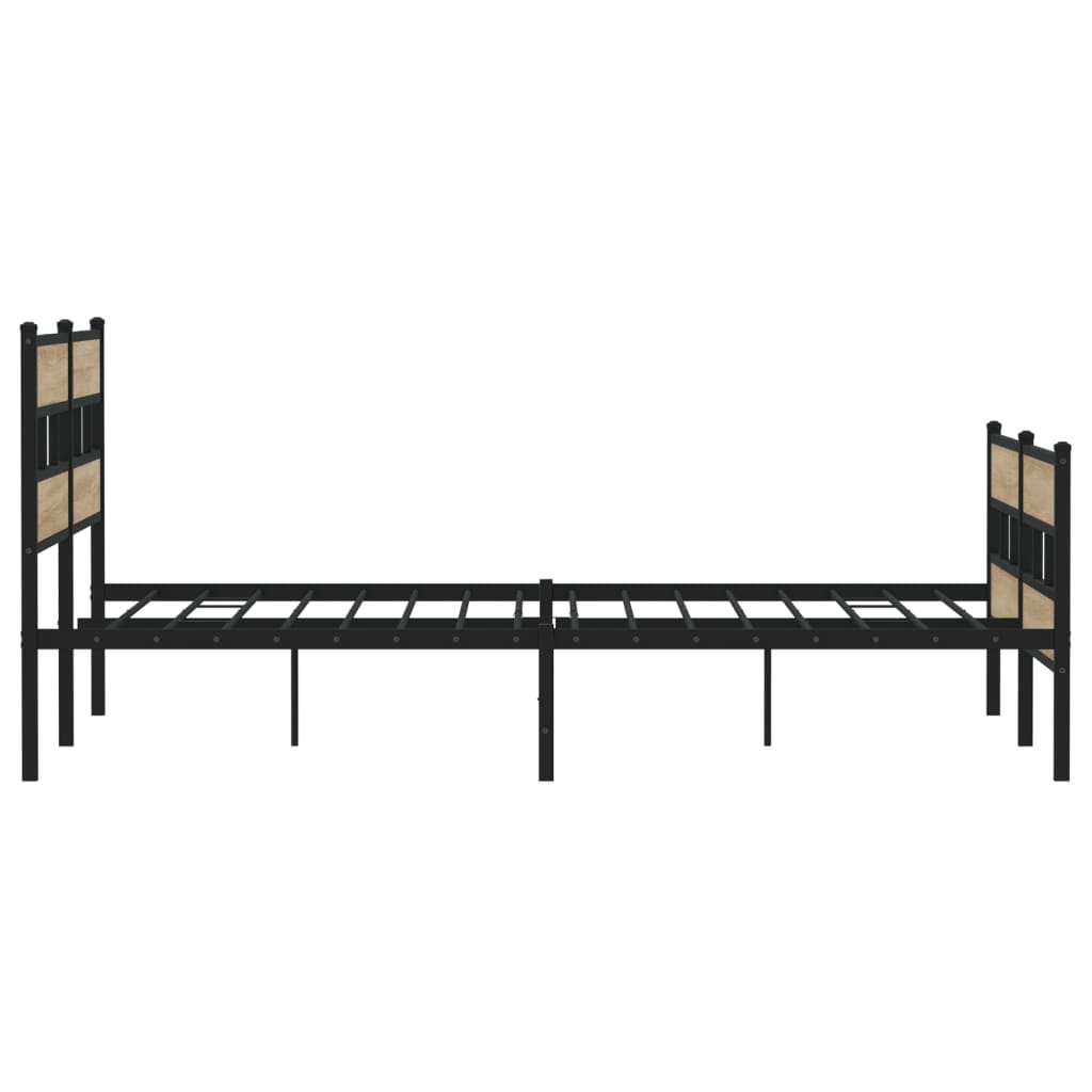 vidaXL Metal Bed Frame without Mattress Sonoma Oak 183x213 cm