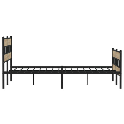 vidaXL Metal Bed Frame without Mattress Sonoma Oak 183x213 cm