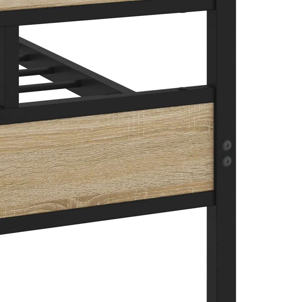vidaXL Metal Bed Frame without Mattress Sonoma Oak 183x213 cm