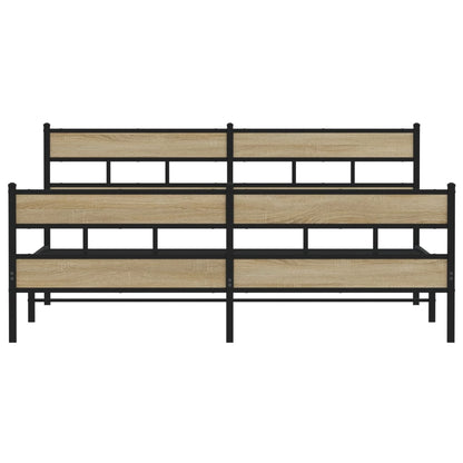 vidaXL Metal Bed Frame without Mattress Sonoma Oak 200x200 cm