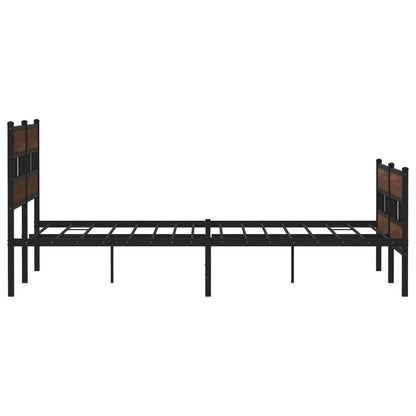 vidaXL Metal Bed Frame without Mattress Brown Oak 180x200 cm Super King