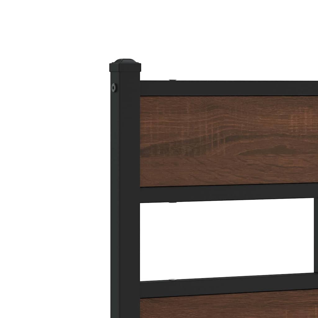 vidaXL Metal Bed Frame without Mattress Brown Oak 200x200 cm