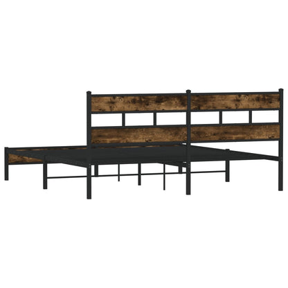 vidaXL Metal Bed Frame without Mattress Smoked Oak 200x200 cm