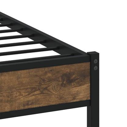 vidaXL Metal Bed Frame without Mattress Smoked Oak 200x200 cm