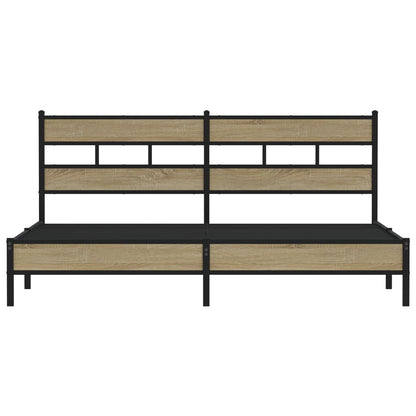 vidaXL Metal Bed Frame without Mattress Sonoma Oak 183x213 cm