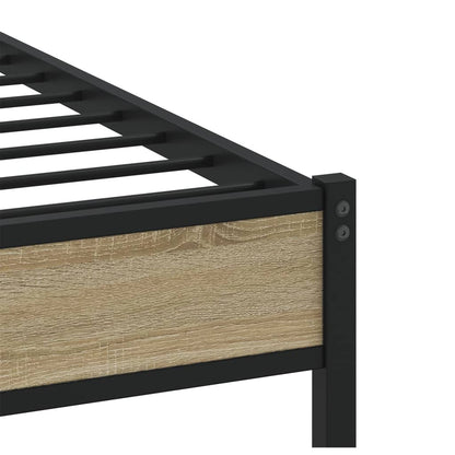 vidaXL Metal Bed Frame without Mattress Sonoma Oak 183x213 cm