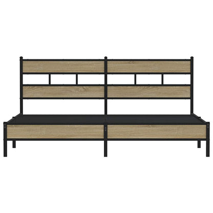 vidaXL Metal Bed Frame without Mattress Sonoma Oak 200x200 cm
