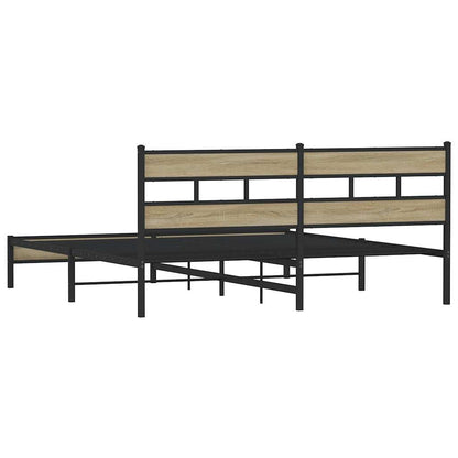 vidaXL Metal Bed Frame without Mattress Sonoma Oak 200x200 cm