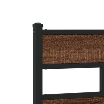 vidaXL Metal Bed Frame without Mattress Brown Oak 180x200 cm Super King