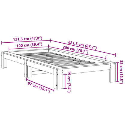 vidaXL Bed Frame without Mattress 100x200 cm Solid Wood Pine