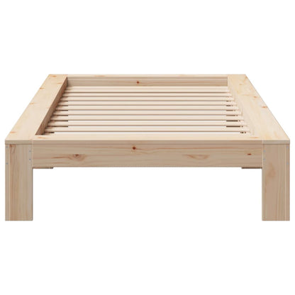 vidaXL Bed Frame | Natural Wood | Solid Pine Wood | Single | Bed Frame