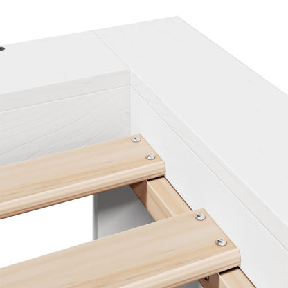 vidaXL Bed Frame without Mattress White 90x200 cm Solid Wood Pine