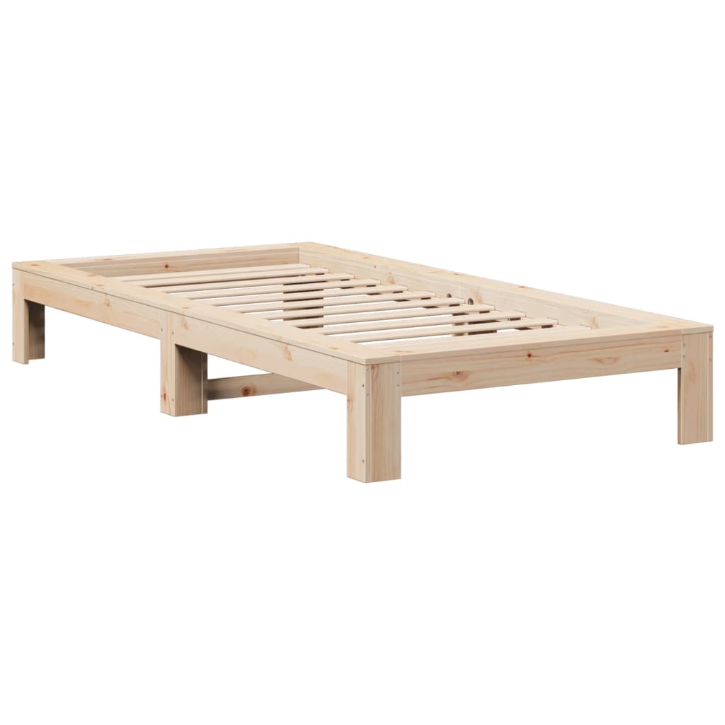 vidaXL Bed Frame | Natural Wood | Solid Pine Wood | Single | Stylish
