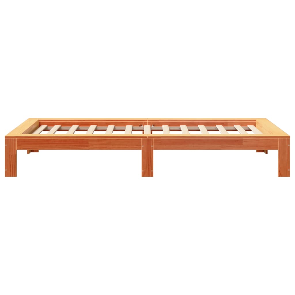 vidaXL Bed Frame without Mattress Wax Brown 90x190 cm Single Solid Wood Pine