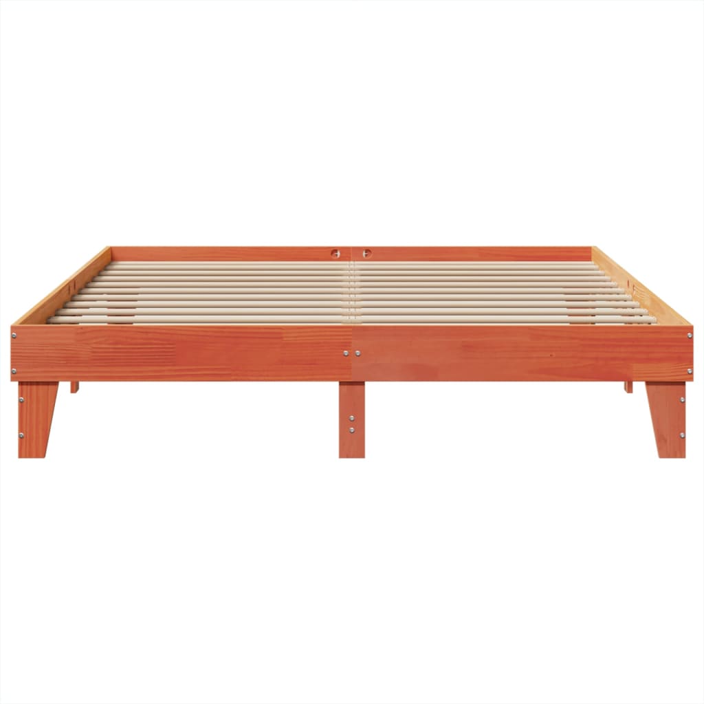 vidaXL Bed Frame without Mattress Wax Brown 200x200 cm Solid Wood Pine