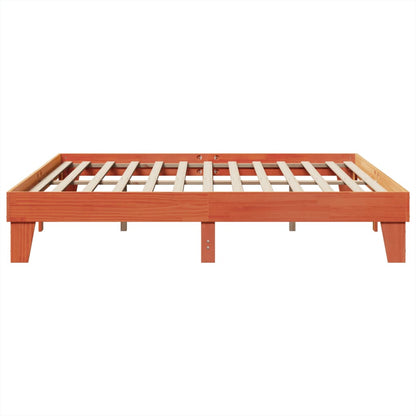 vidaXL Bed Frame without Mattress Wax Brown 200x200 cm Solid Wood Pine