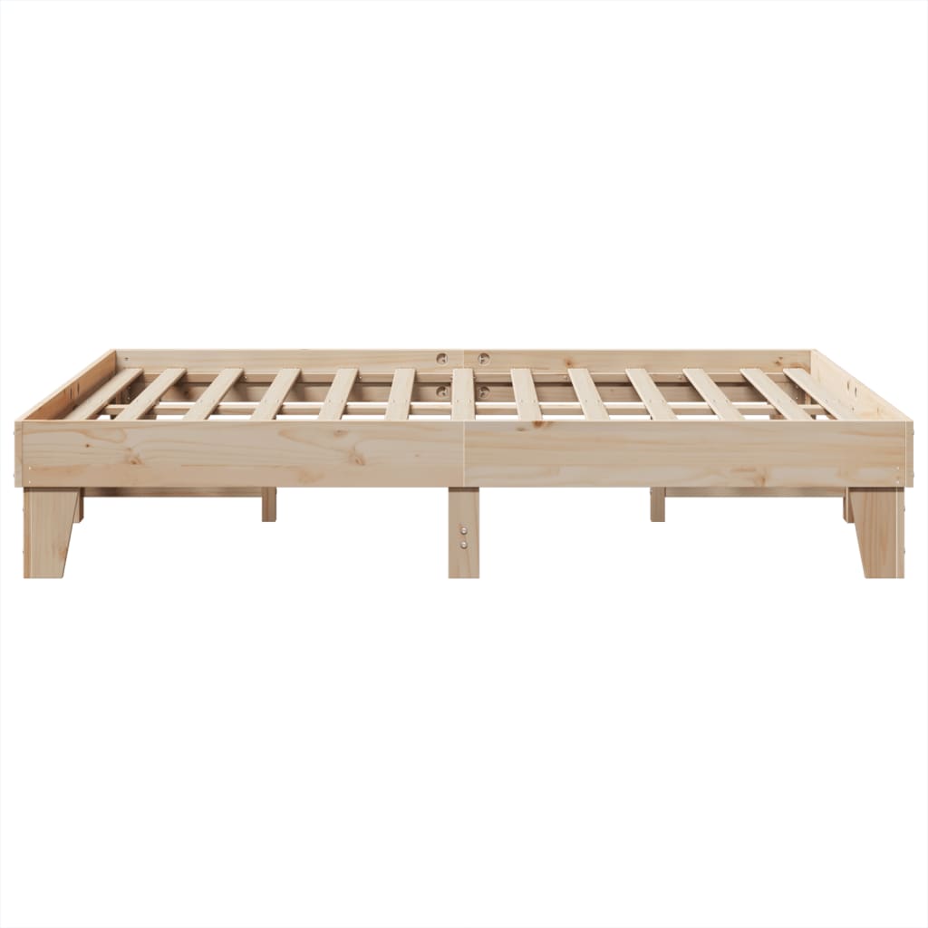 vidaXL Bed Frame without Mattress 150x200 cm King Size Solid Wood Pine