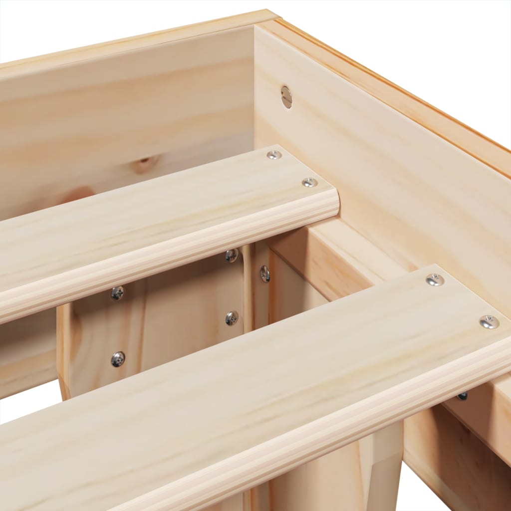 vidaXL Bed Frame without Mattress 150x200 cm King Size Solid Wood Pine