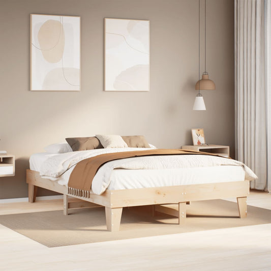 vidaXL Bed Frame without Mattress 150x200 cm King Size Solid Wood Pine
