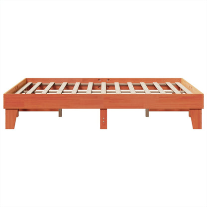 vidaXL Bed Frame without Mattress Wax Brown 150x200 cm King Size Solid Wood Pine