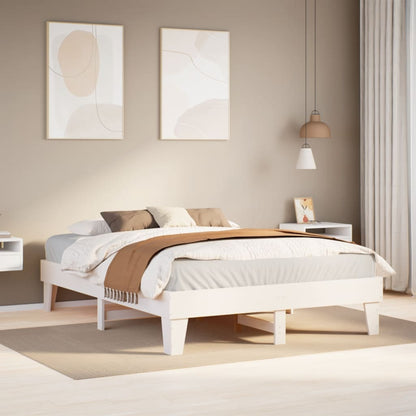 vidaXL Bed Frame without Mattress White 140x200 cm Solid Wood Pine