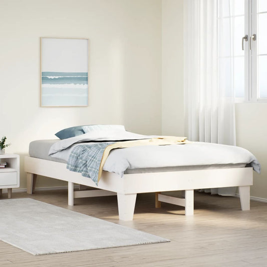 vidaXL Bed Frame without Mattress White 120x200 cm Solid Wood Pine