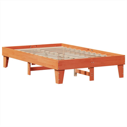 vidaXL Bed Frame without Mattress Wax Brown 120x200 cm Solid Wood Pine