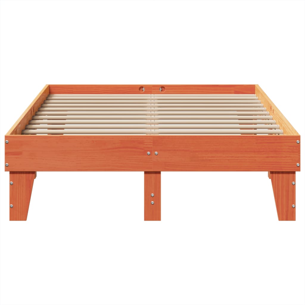 vidaXL Bed Frame without Mattress Wax Brown 120x200 cm Solid Wood Pine