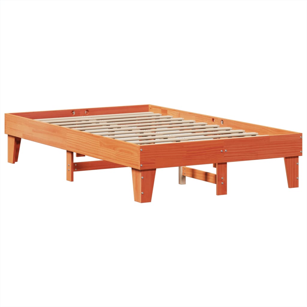 vidaXL Bed Frame without Mattress Wax Brown 120x200 cm Solid Wood Pine