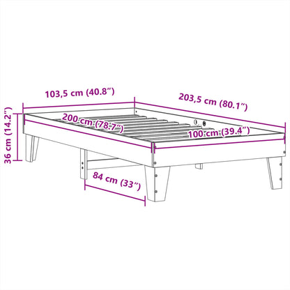 vidaXL Bed Frame without Mattress 100x200 cm Solid Wood Pine