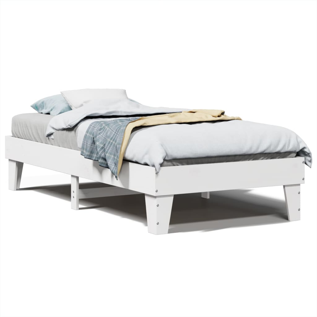 vidaXL Bed Frame without Mattress White 100x200 cm Solid Wood Pine