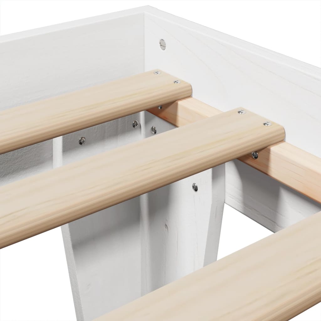 vidaXL Bed Frame without Mattress White 100x200 cm Solid Wood Pine