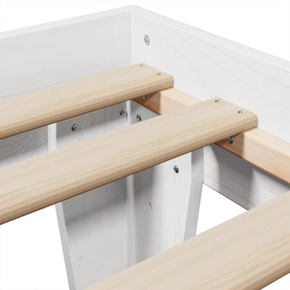vidaXL Bed Frame without Mattress White 100x200 cm Solid Wood Pine