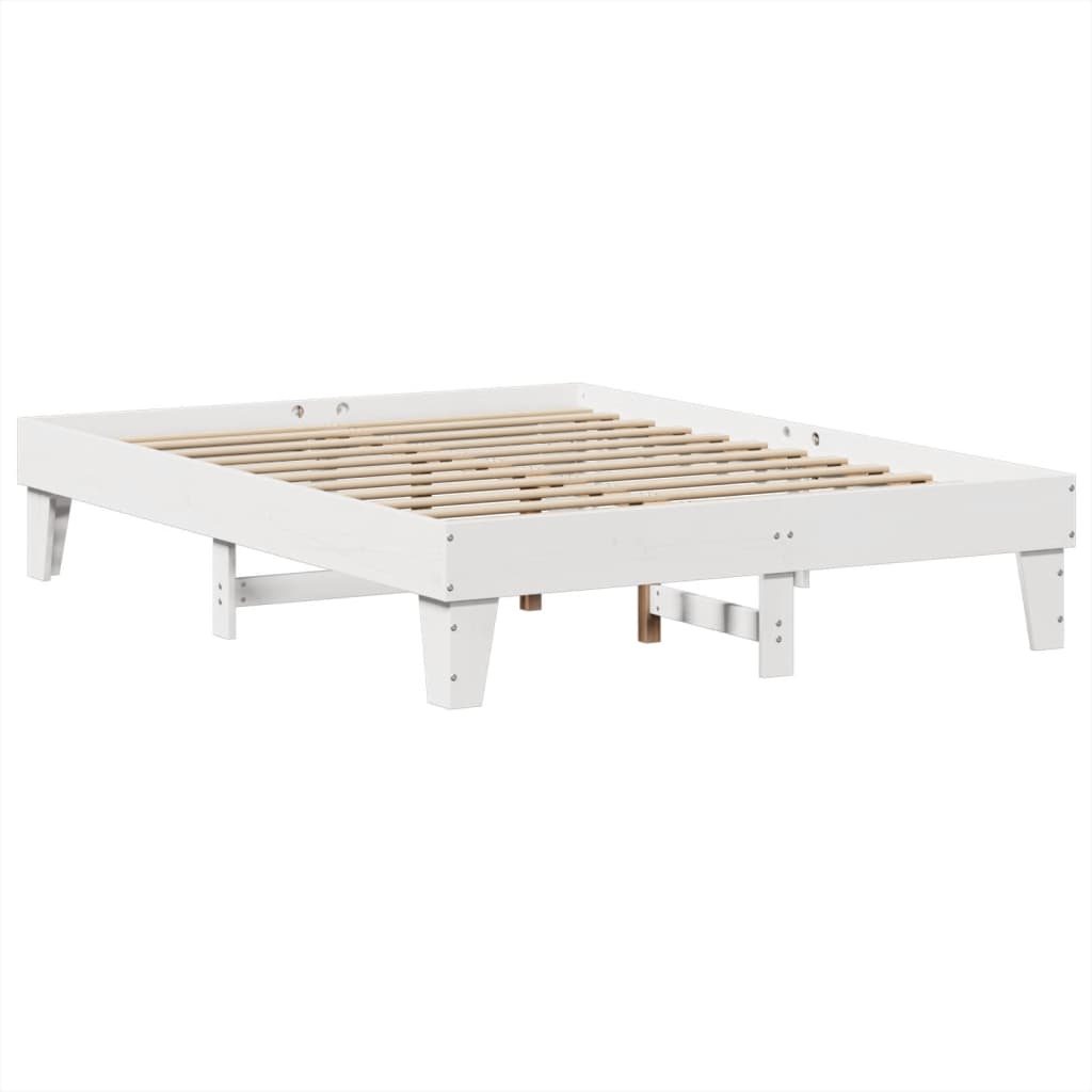 vidaXL Bed Frame without Mattress White 140x190 cm Solid Wood Pine