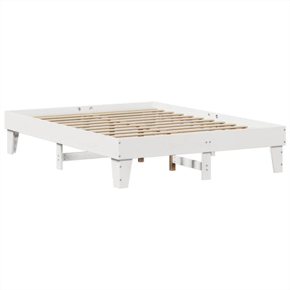 vidaXL Bed Frame without Mattress White 140x190 cm Solid Wood Pine