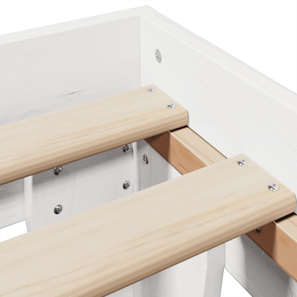 vidaXL Bed Frame without Mattress White 140x190 cm Solid Wood Pine