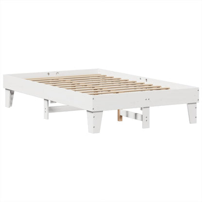 vidaXL Bed Frame without Mattress White 135x190 cm Double Solid Wood Pine