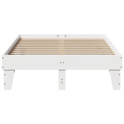 vidaXL Bed Frame without Mattress White 135x190 cm Double Solid Wood Pine
