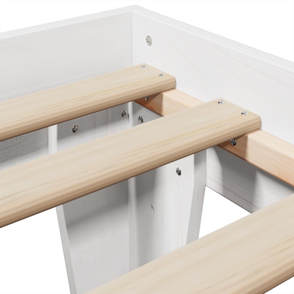 vidaXL Bed Frame without Mattress White 90x190 cm Single Solid Wood Pine