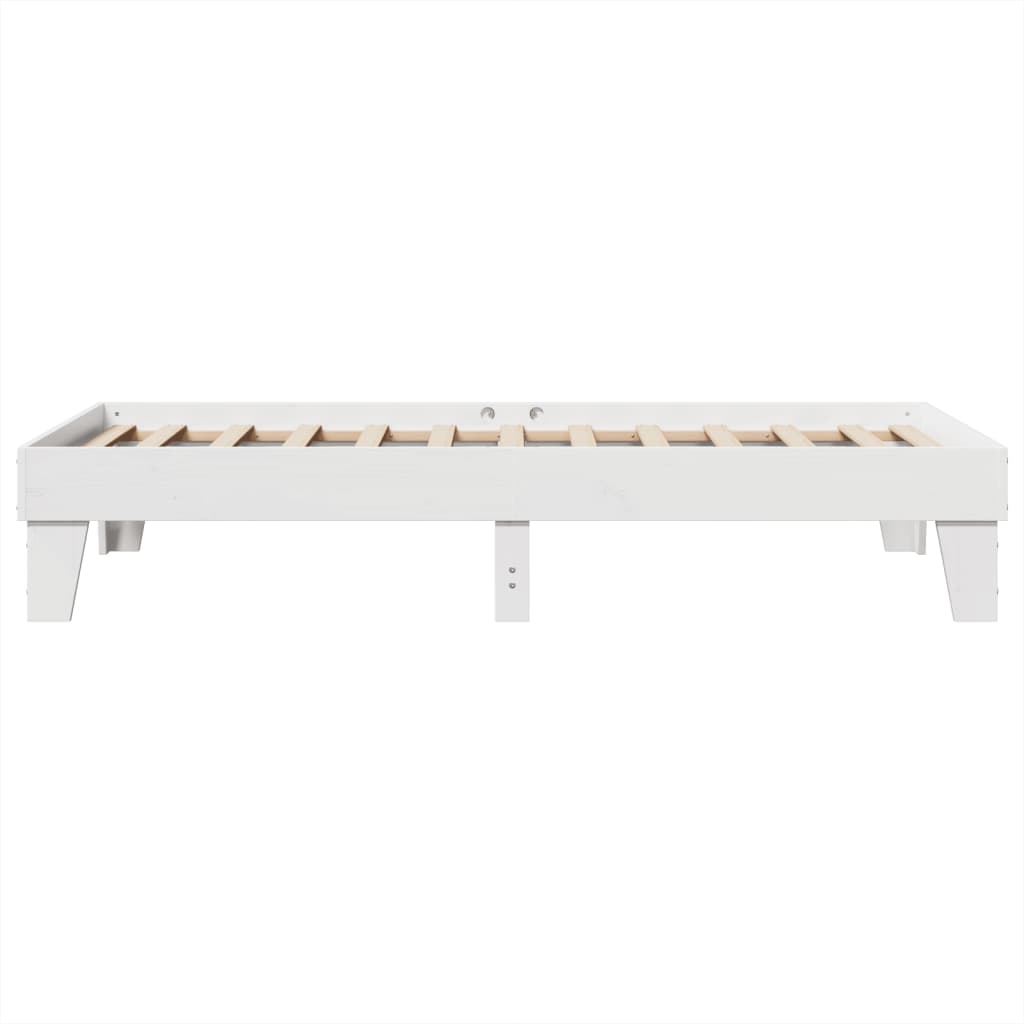 vidaXL Bed Frame without Mattress White 75x190 cm Small Single Solid Wood Pine