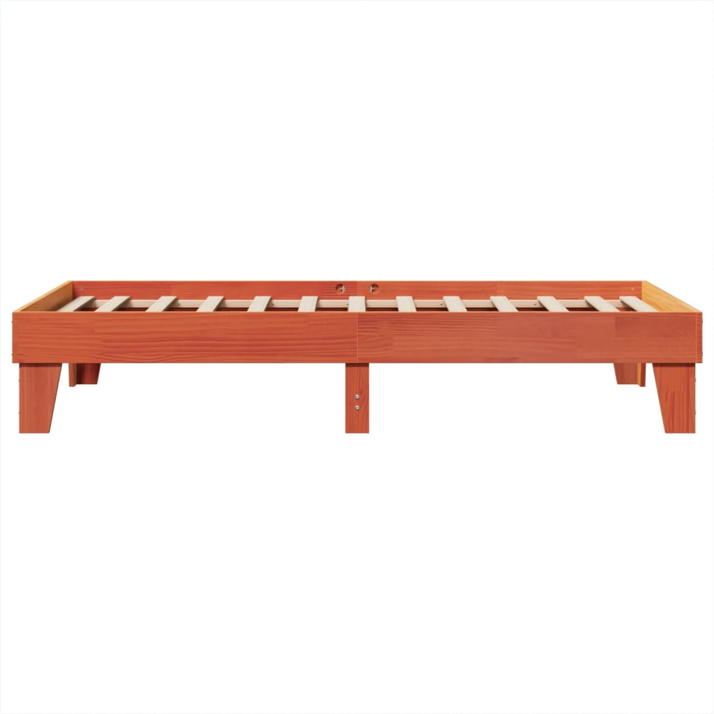vidaXL Bed Frame without Mattress Wax Brown 75x190 cm Small Single Solid Wood Pine