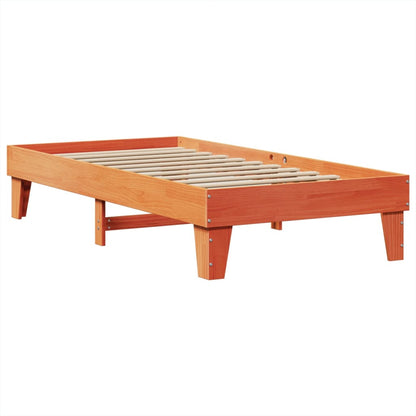 vidaXL Bed Frame without Mattress Wax Brown 75x190 cm Small Single Solid Wood Pine