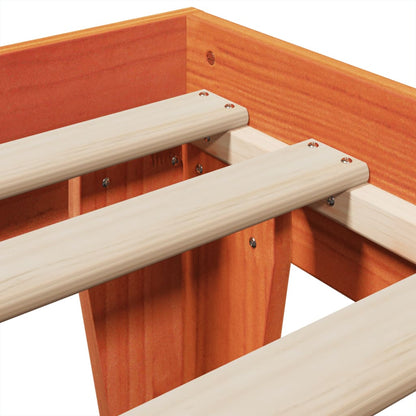 vidaXL Bed Frame without Mattress Wax Brown 75x190 cm Small Single Solid Wood Pine
