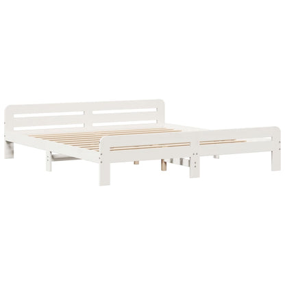 vidaXL Bed Frame without Mattress White 200x200 cm Solid Wood Pine