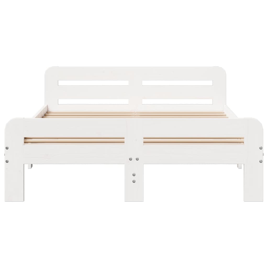 vidaXL Bed Frame without Mattress White 200x200 cm Solid Wood Pine