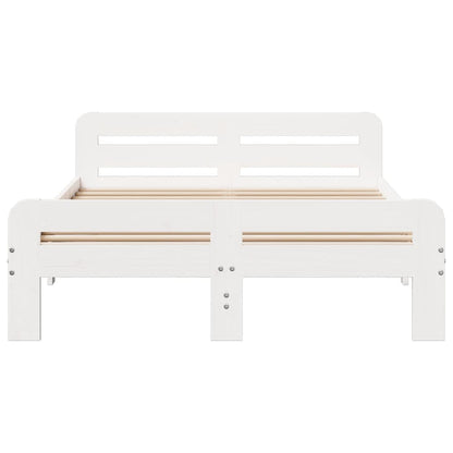 vidaXL Bed Frame without Mattress White 200x200 cm Solid Wood Pine