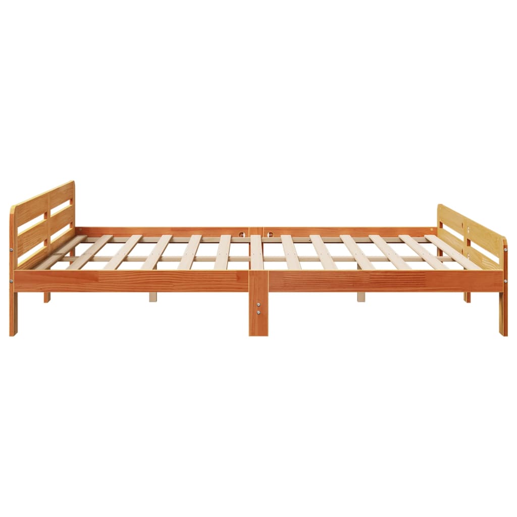 vidaXL Bed Frame without Mattress Wax Brown 200x200 cm Solid Wood Pine